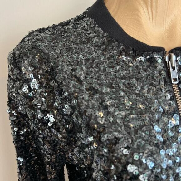 Gestuz Women’s XS Black Sequin Full Zip Party Jacket Coat Brand New NWT Holiday - Picture 13 of 16